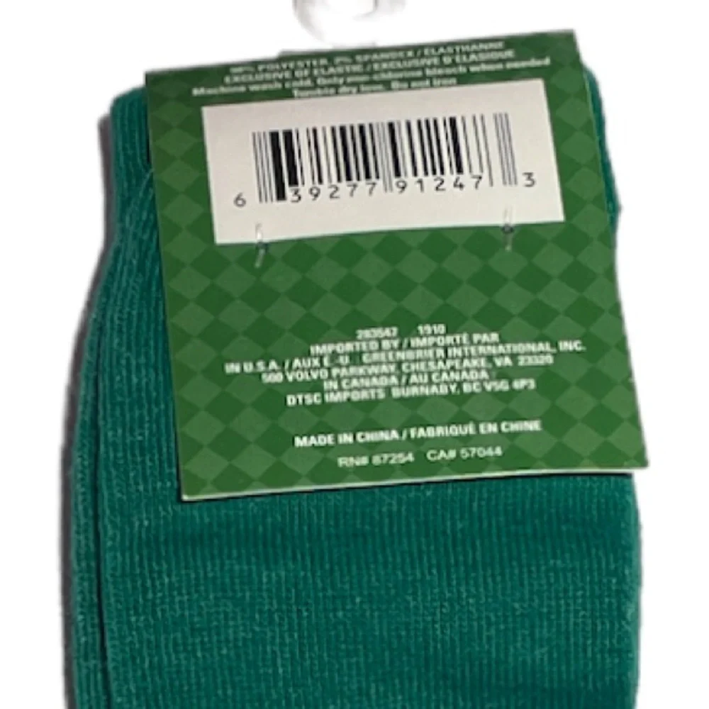 Saint Patrick’s Day Kiss For Luck Crew Socks Green Size 5-9